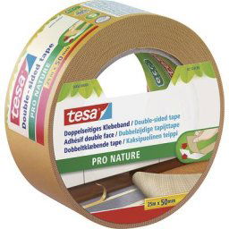 tesa Ruban adhésif double face, Pro Nature, lot de 24 rouleaux, brun, largeur 50 mm