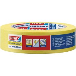 tesa Ruban crêpe de précision, tesa® 4334 professionnel, lot de 30 rouleaux, largeur 30 mm