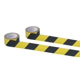 Bande adhésive de signalisation, coloris jaune / noir, lot de 2 rouleaux