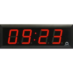 Horloge numérique à diodes LED, h x l x p 118 x 333 x 39 mm, noir, diode rouge