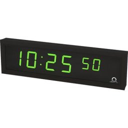 Horloge numérique à diodes LED, h x l x p 118 x 423 x 39 mm, noir, diode verte