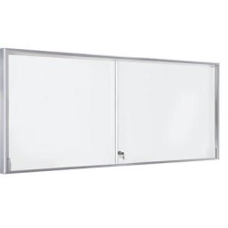 eurokraft pro Vitrine d'affichage avec cadre alu et portes coulissantes, 27 x format A4, l x h x p 1970 x 970 x 50 mm, cadre à angles droits