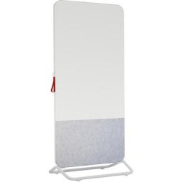 Chameleon Tableau mobile pour écriture, épinglage et insonorisation, h x l x p 1924 x 887 x 539 mm, 2/3 émaillés, 1/3 acoustique gris