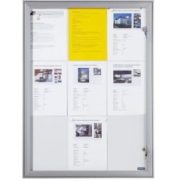 eurokraft pro Vitrine d'affichage à porte battante, l x h x p ext. 742 x 1005 x 33 mm, fond métallique