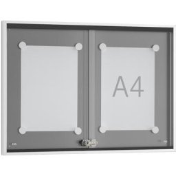 Vitrine d'affichage à portes coulissantes, profondeur extérieure 30 mm, B1, 1 x format A2, cadre à angles droits