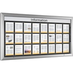 Vitrine d'affichage pour l'intérieur et l'extérieur, format horizontal, format extra-grand, l x h 2000 x 1025 mm, porte ouvrant à 90° vers le haut, coloris paroi arrière anthracite