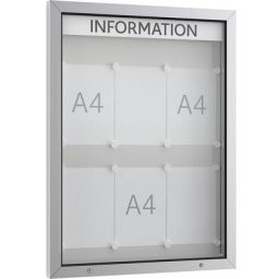 Vitrine d'affichage à porte battante, pour l'extérieur, cadre rectangulaire, 6 x format A4