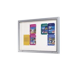 eurokraft pro Vitrine d'affichage à cadre en aluminium pour l'intérieur et l'extérieur, capacité 2 feuilles de format A4, h x l x p 410 x 530 x 50 mm, cadre à angles droits