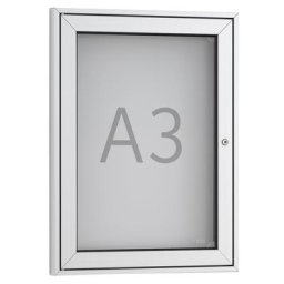 Vitrine d'affichage à porte pivotante, 1 x format A3, cadre à angles droits