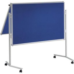 MAUL Tableau de conférence pliant MAULpro, surface en tissu, bleu, l x h 1200 x 1500 mm