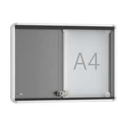 Vitrine d'affichage à portes coulissantes, profondeur extérieure 30 mm, B1, 1 x format A3, cadre à angles arrondis