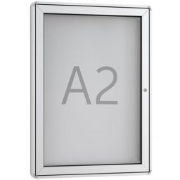 Vitrine d'affichage à porte pivotante, 1 x format A2, cadre à angles arrondis