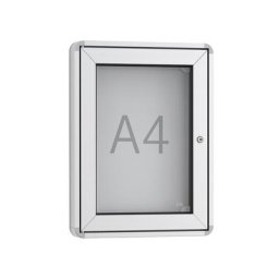 Vitrine d'affichage à porte pivotante, 1 x format A4, cadre à angles arrondis