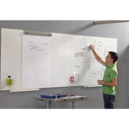 Tableau blanc modulaire, version BASIC, tôle d'acier laquée, l x h 750 x 1150 mm, blanc