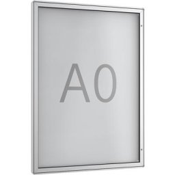 Vitrine d'affichage à porte pivotante, 1 x format A0, cadre à angles arrondis