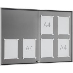 Vitrine d'affichage à portes coulissantes, profondeur extérieure 30 mm, B1, 1 x format A0, cadre à angles droits