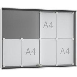 Vitrine d'affichage à portes coulissantes, profondeur extérieure 30 mm, B1, 1 x format A1, cadre à angles arrondis