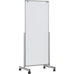 MAUL Tableau blanc mobile MAUL®pro easy2move, h x p 1965 x 640 mm, argent, h x l tableau 1800 x 750 mm