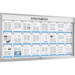 Vitrine à portes coulissantes, pour 24 x format A4, blanc pur