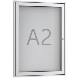 Vitrine d'affichage à porte pivotante, 1 x format A2, cadre à angles droits
