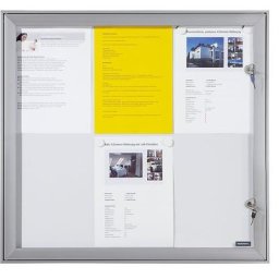 eurokraft pro Vitrine d'affichage à porte battante, l x h x p ext. 522 x 697 x 33 mm, fond métallique