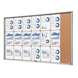 eurokraft pro Vitrine d'affichage à portes coulissantes, l x h x p ext. 1566 x 947 x 50 mm, fond en liège