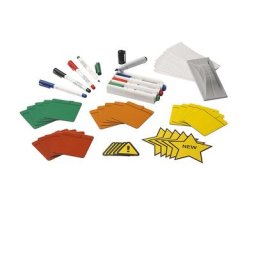 eurokraft basic Kit d'accessoires Scrum, pour tableaux 1200 x 900 mm, films magnétiques, marqueurs, étiquettes, supports, effaceurs