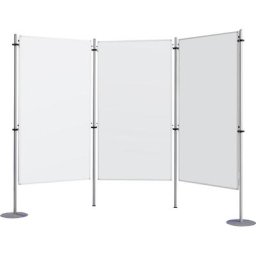 eurokraft basic Tableau info, en trois parties - tôle d'acier peinte, l x h de chaque 800 x 1500 mm