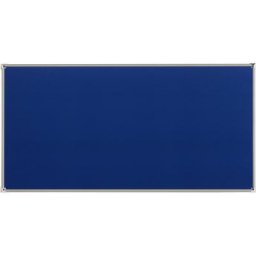 eurokraft pro Tableau d'épinglage à cadre en aluminium, habillage tissu bleu, l x h 2000 x 1000 mm