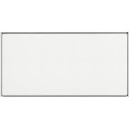 eurokraft pro Tableau blanc à cadre design, tôle d'acier émaillée, l x h 2000 x 1000 mm, cadre coloris argent