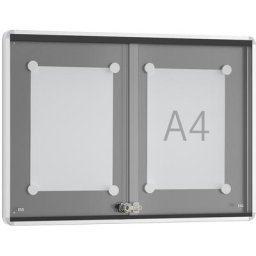 Vitrine d'affichage à portes coulissantes, profondeur extérieure 30 mm, B1, 1 x format A2, cadre à angles arrondis