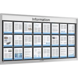 Vitrine à portes coulissantes, pour 24 x format A4, anthracite