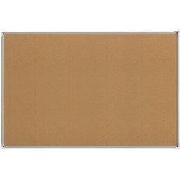 eurokraft pro Tableau d'épinglage à cadre en aluminium, liège naturel, l x h 1500 x 1000 mm