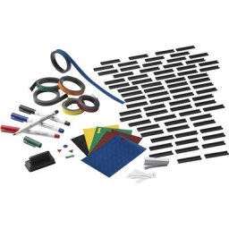 eurokraft basic Kit d'accessoires, pour tableau de largeur 1200 mm, marqueurs, plots magnétiques, étiquettes, effaceur