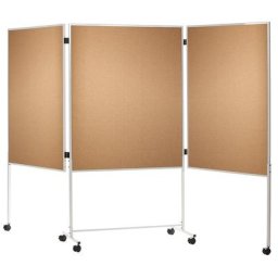 Tableau de conférence mobile, liège naturel, h x l x p 1800 x 2800 x 500 mm, trois parties