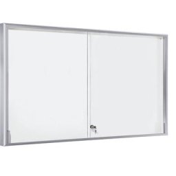 eurokraft pro Vitrine d'affichage avec cadre alu et portes coulissantes, 21 x format A4, l x h x p 1540 x 970 x 50 mm, cadre à angles droits