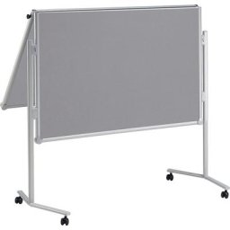 MAUL Tableau de conférence pliant MAULpro, surface en tissu, gris, l x h 1200 x 1500 mm