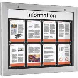 Vitrine d'affichage, ouverture porte 180° vers le bas, pour format A1