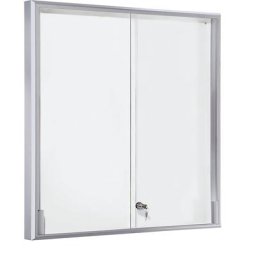 eurokraft pro Vitrine d'affichage avec cadre alu et portes coulissantes, 12 x format A4, l x h x p 910 x 970 x 50 mm, cadre à angles droits