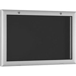 Vitrine d'affichage pour l'intérieur et l'extérieur, ouverture porte 180° vers le bas, pour format A2, paroi arrière anthracite RAL 7016