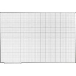 eurokraft basic Tableau quadrillé, laqué blanc, l x h 1500 x 1000 mm, trame 20 x 20 / 100 x 100 mm