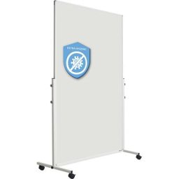 Tableau blanc hygiénique mobile, surface émaillée antibactérienne, h x l x p 1900 x 1265 x 505 mm