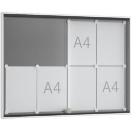 Vitrine d'affichage à portes coulissantes, profondeur extérieure 30 mm, B1, 1 x format A1, cadre à angles droits