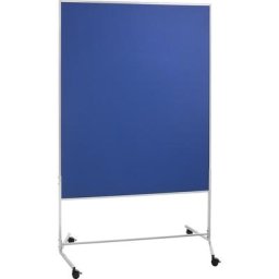 eurokraft basic Tableau de conférence mobile, revêtement textile, l x h 1200 x 1500 mm, bleu