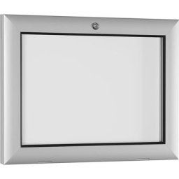 Vitrine d'affichage pour l'intérieur et l'extérieur, ouverture porte 180° vers le bas, pour format A3, paroi arrière blanc pur RAL 9010