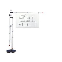 MAUL Support mobile pour plans, avec 3 bras pivotants, hauteur réglable 1400 - 2000 mm