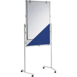 MAUL Tableau de conférence polyvalent MAULpro, tissu bleu / tableau blanc, l x h 750 x 1200 mm