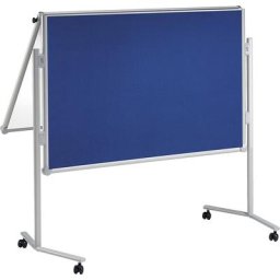 MAUL Tableau de conférence pliant MAULpro, tissu bleu / tableau blanc, l x h 1200 x 1500 mm
