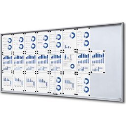 eurokraft pro Vitrine d'affichage à portes coulissantes, l x h x p ext. 2006 x 947 x 50 mm, fond métallique
