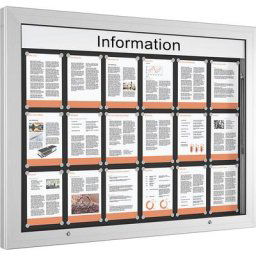 Vitrine d'affichage, ouverture porte 90° vers le haut, pour format A0, paroi arrière anthracite